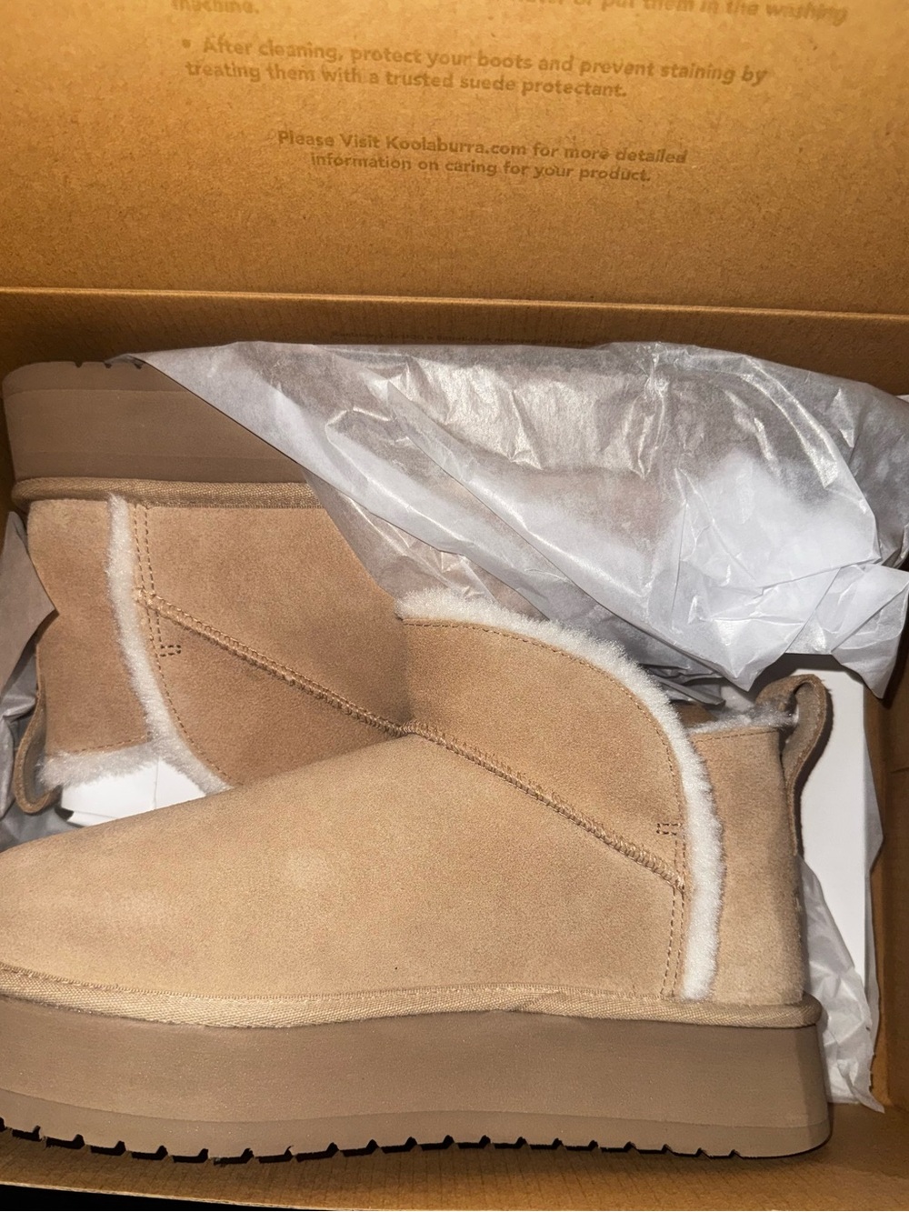 Koolaburra Short Shearling-Lined Slip-On Boot - Tan